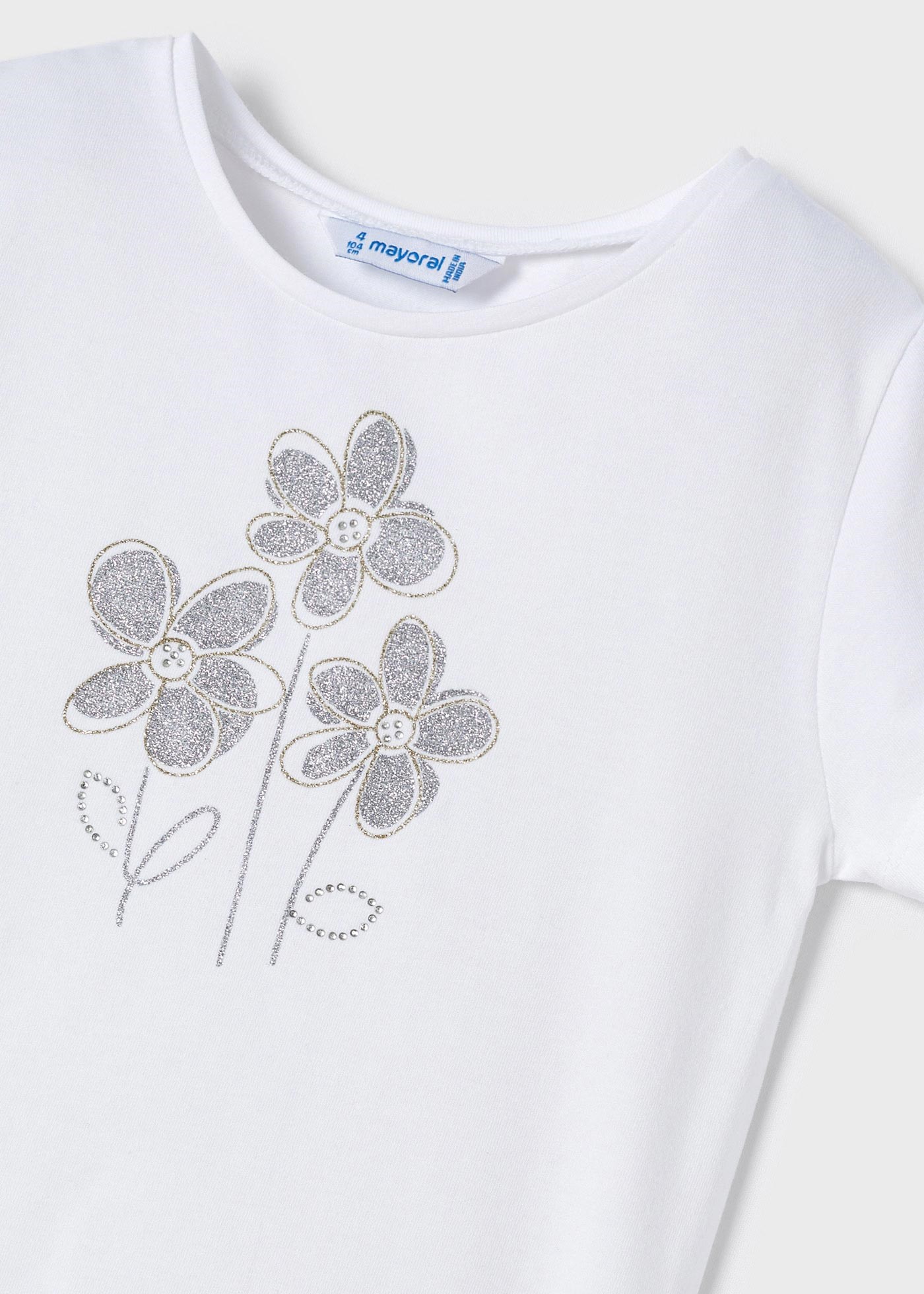 Mayoral Yazlık Kız Kısa Kol T-shirt Beyaz