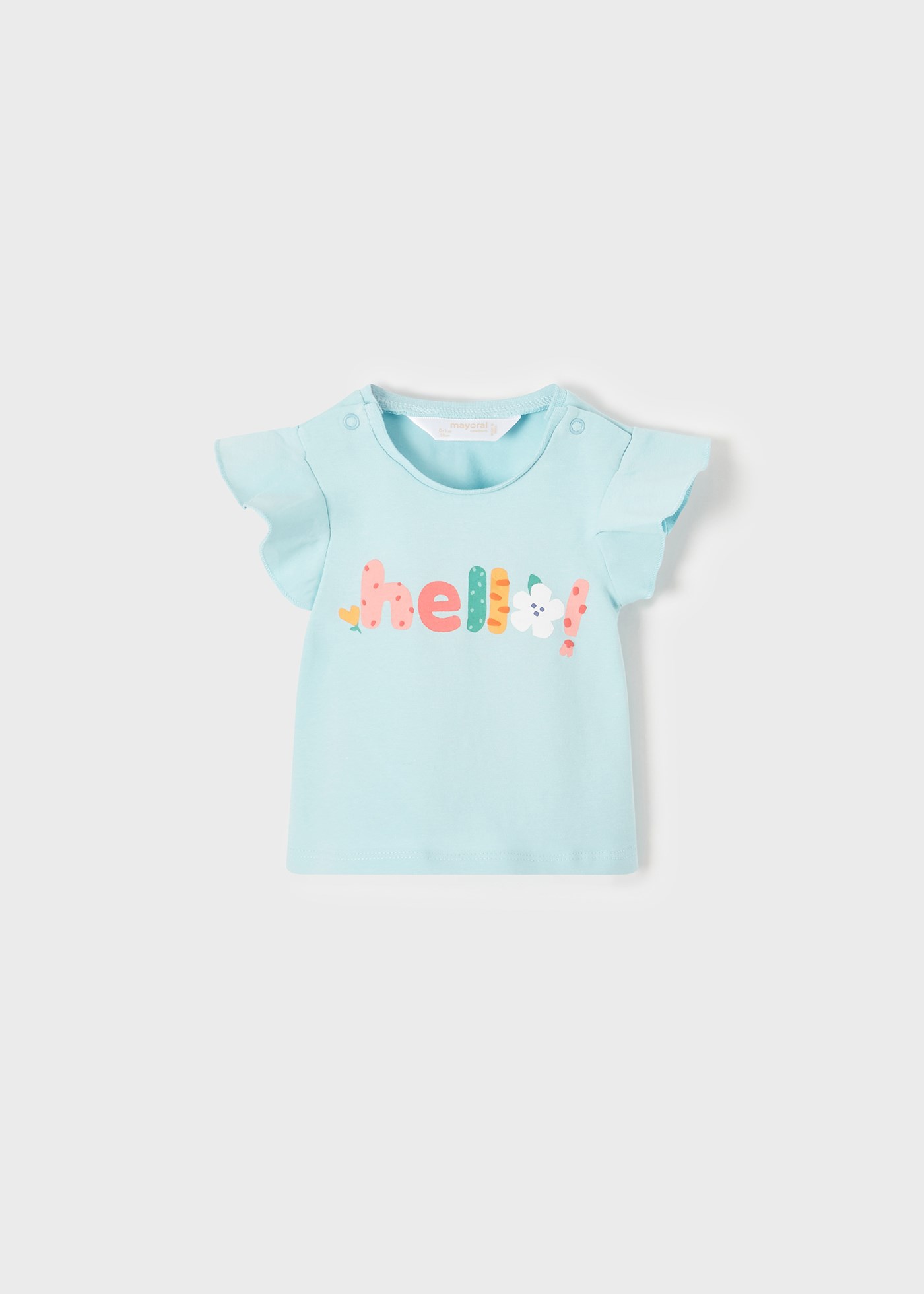 Mayoral Yazlık Kız Bebek Kısa Kol T-shirt 2'li Set Turkuaz