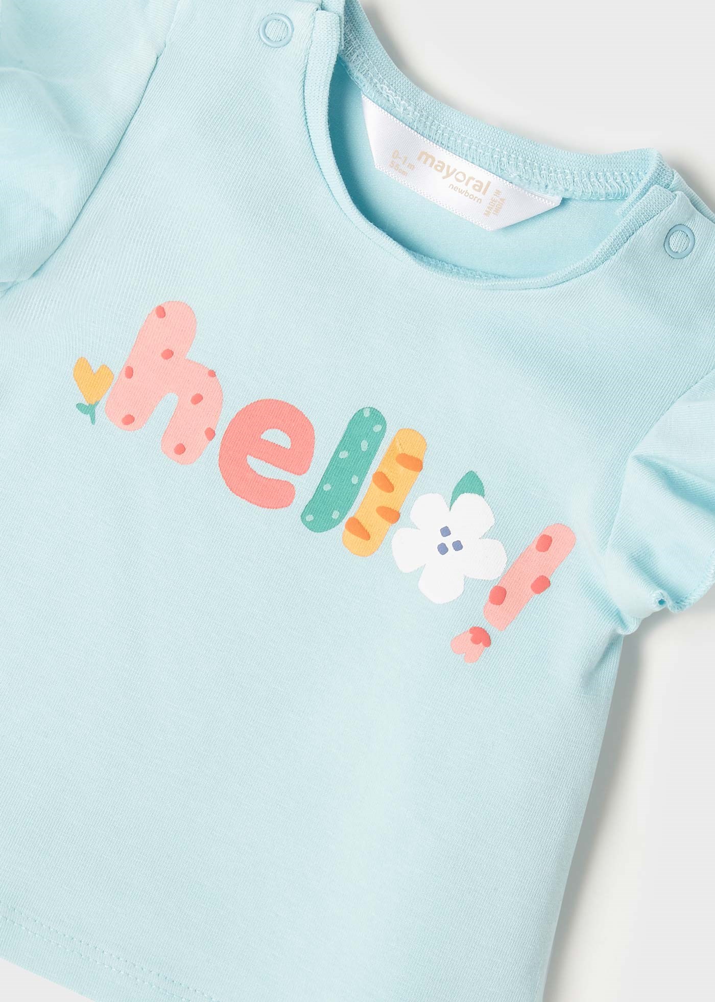 Mayoral Yazlık Kız Bebek Kısa Kol T-shirt 2'li Set Turkuaz