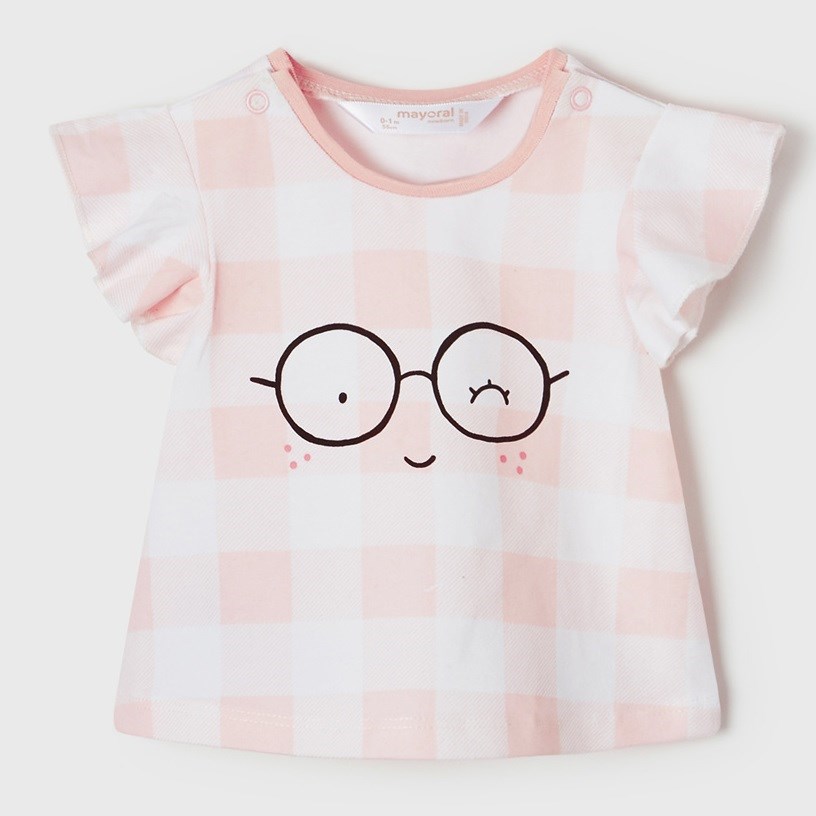 Mayoral Yazlık Kız Bebek Kısa Kol T-shirt 2'li Set Pembe