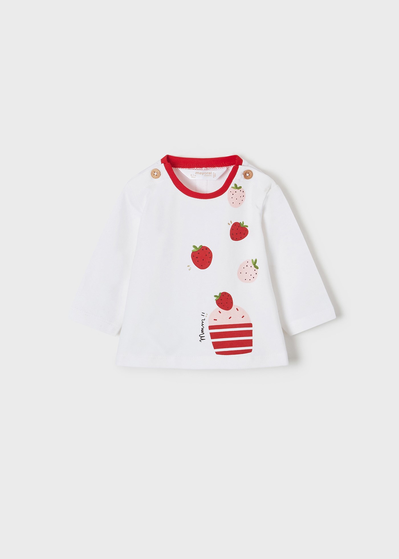 Mayoral Yazlık Kız Bebek Uzun Kol T-shirt 2'li Set Kırmızı