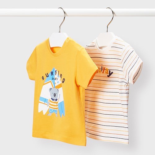 Mayoral Yazlık Erkek Bebek Kısa Kol T-shirt 2'li Set Turuncu