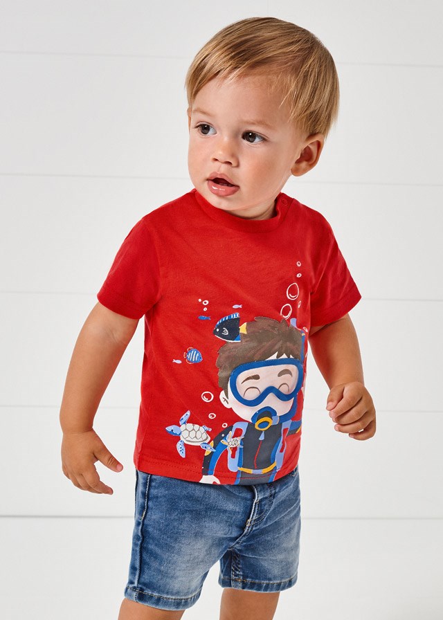 Mayoral Yazlık Erkek Bebek Kısa Kol T-shirt Kırmızı