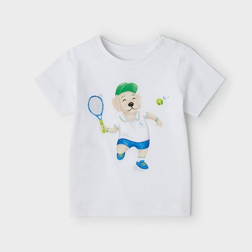 Mayoral Yazlık Erkek Bebek Kısa Kol T-shirt Beyaz