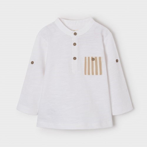 Mayoral Yazlık Erkek Bebek Uzun Kol T-shirt Beyaz