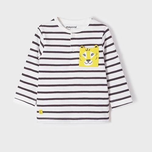 Mayoral Yazlık Erkek Bebek Uzun Kol T-shirt Beyaz