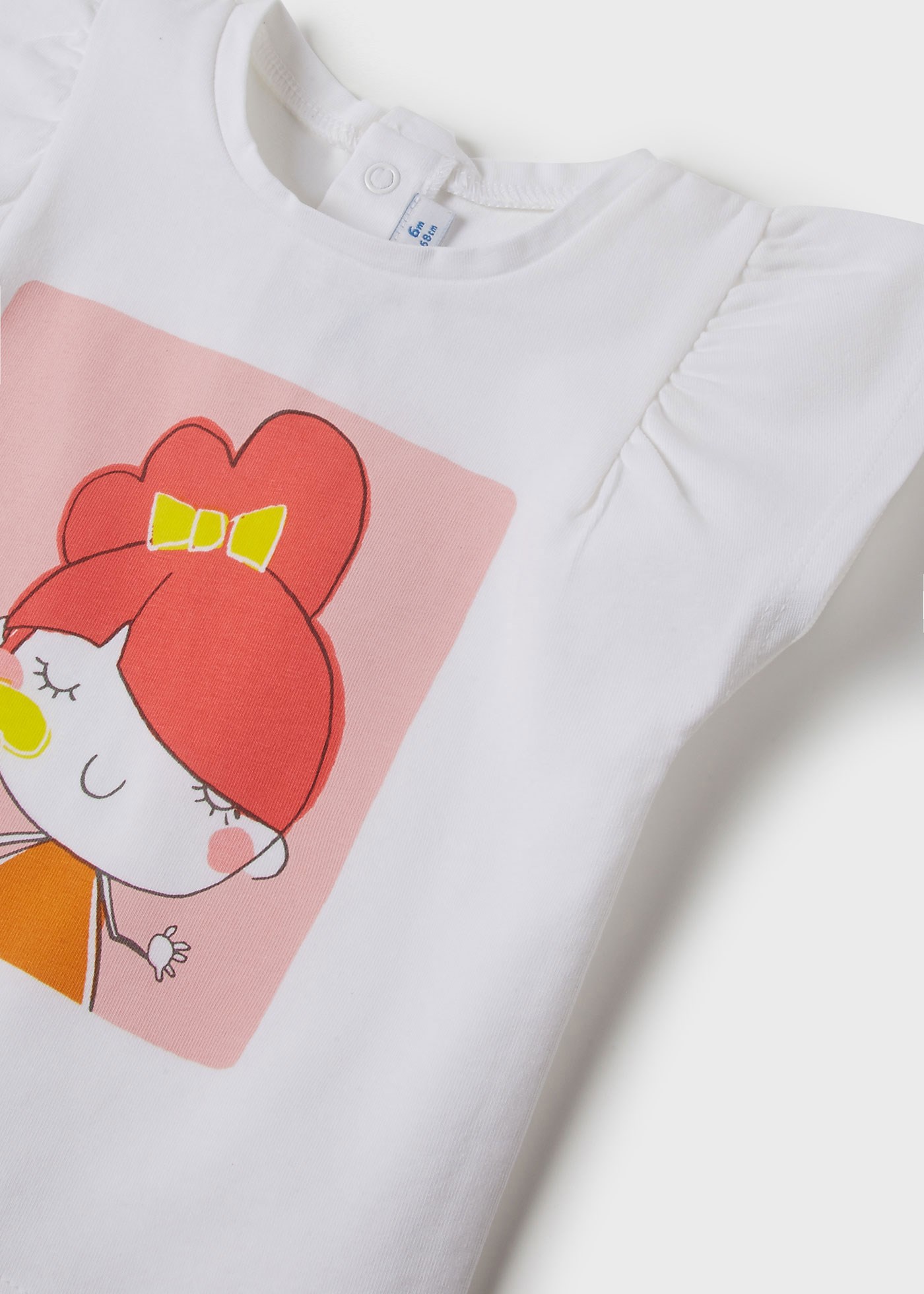 Mayoral Yazlık Kız Bebek Kısa Kol T-shirt Beyaz