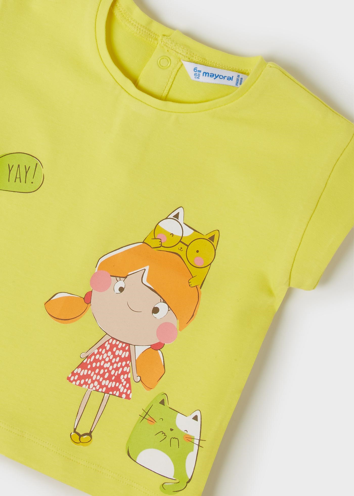 Mayoral Yazlık Kız Bebek Kısa Kol T-shirt Sarı