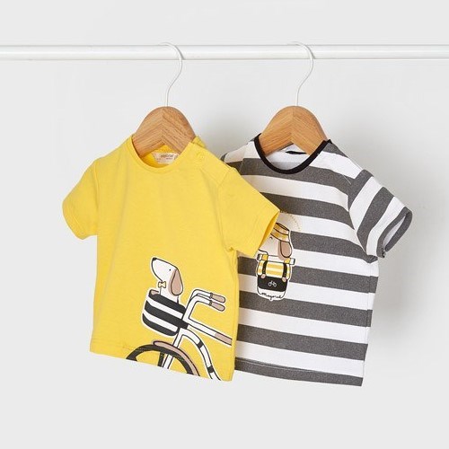 Mayoral Yazlık Erkek Bebek Kısa Kol T-shirt 2'li Set Sarı