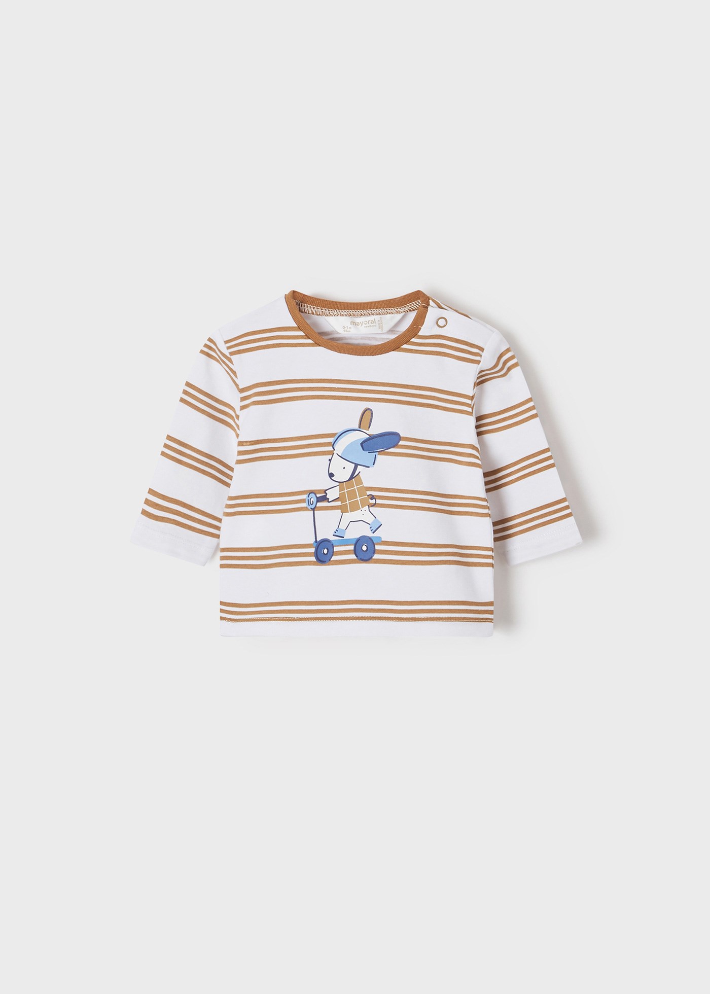 Mayoral Yazlık Erkek Bebek Uzun Kol T-shirt 2'li Set Krem
