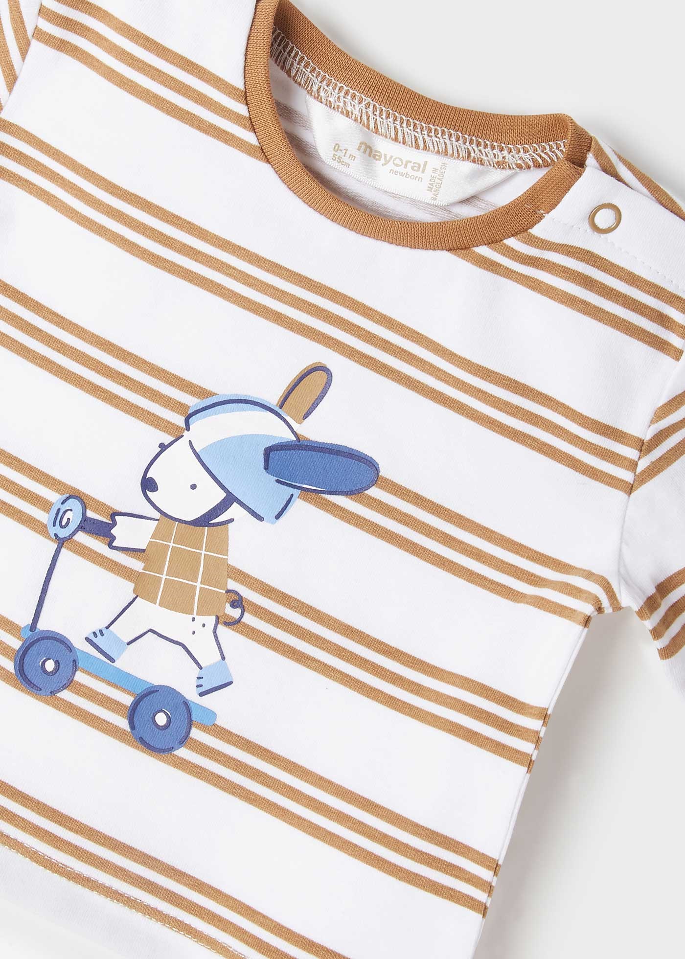 Mayoral Yazlık Erkek Bebek Uzun Kol T-shirt 2'li Set Krem