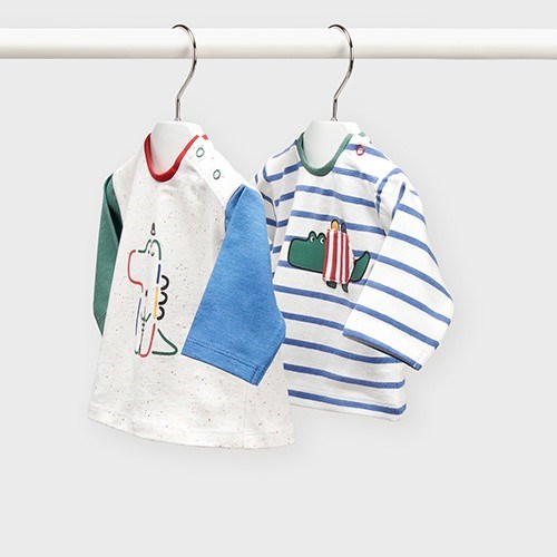 Mayoral Yazlık Erkek Bebek Uzun Kol T-shirt 2'li Set Mavi