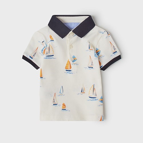 Mayoral Yazlık Erkek Bebek Kısa Kol Polo T-shirt Beyaz