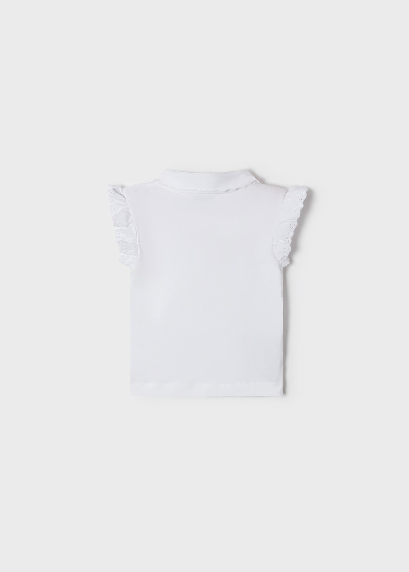 Mayoral Yazlık Kız Bebek Kısa Kol Polo Yaka T-shirt Beyaz
