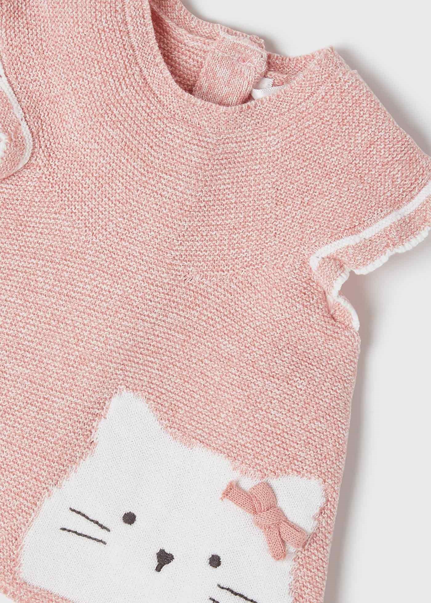 Mayoral Yazlık Kız Bebek Örme Bluz Şort 2'li Set Pembe