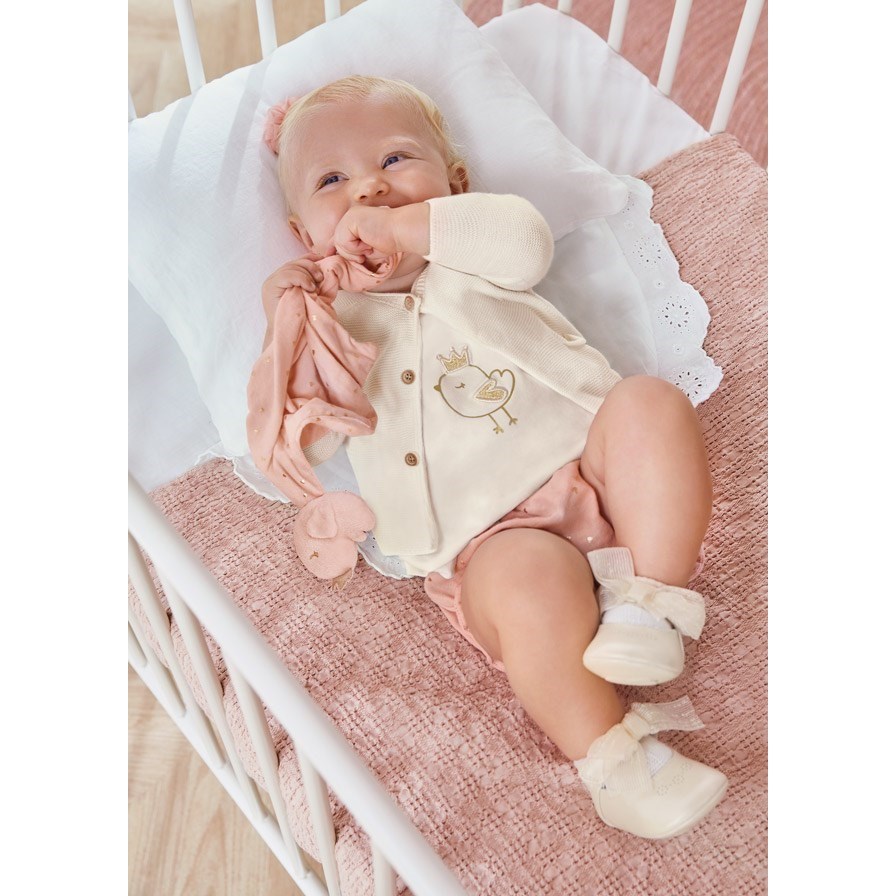 Mayoral Yazlık Kız Bebek Bluz Şort 2'li Set Beyaz