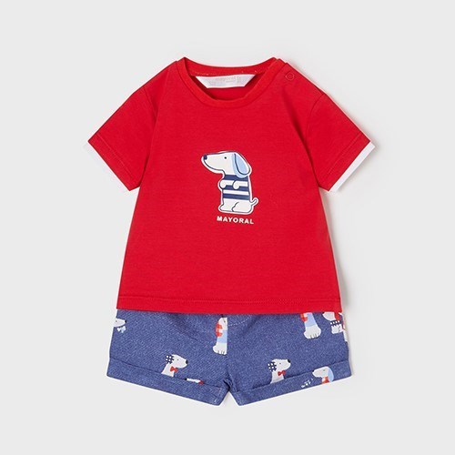 Mayoral Yazlık Erkek Bebek Bluz Şort Set Kırmızı