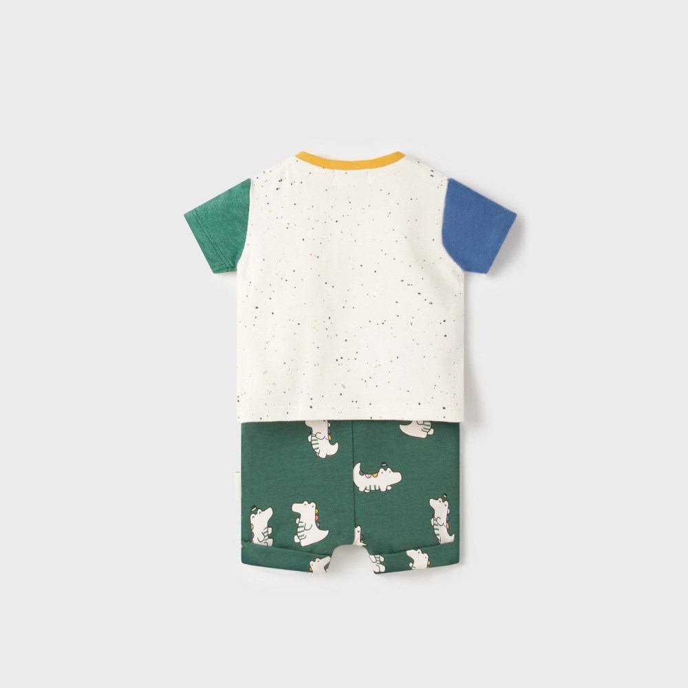 Mayoral Yazlık Erkek Bebek Kısa Kol T-shirt Şort Set Yeşil