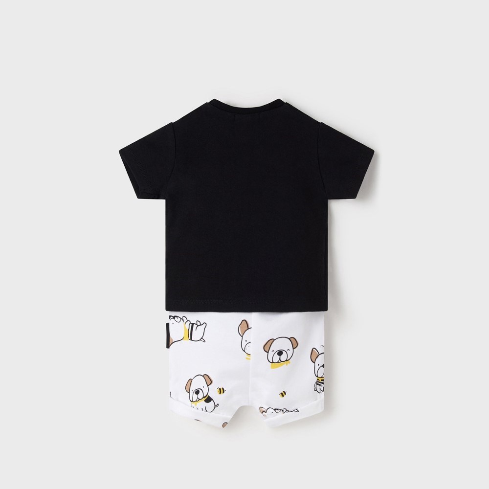 Mayoral Yazlık Erkek Bebek Kısa Kol T-shirt Şort Set Siyah