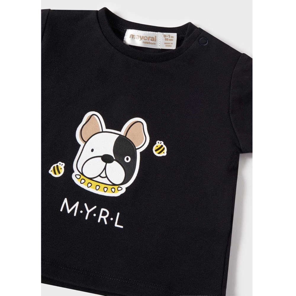 Mayoral Yazlık Erkek Bebek Kısa Kol T-shirt Şort Set Siyah
