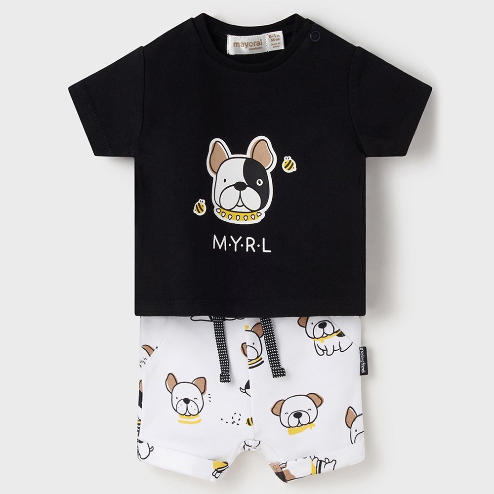 Mayoral Yazlık Erkek Bebek Kısa Kol T-shirt Şort Set Siyah