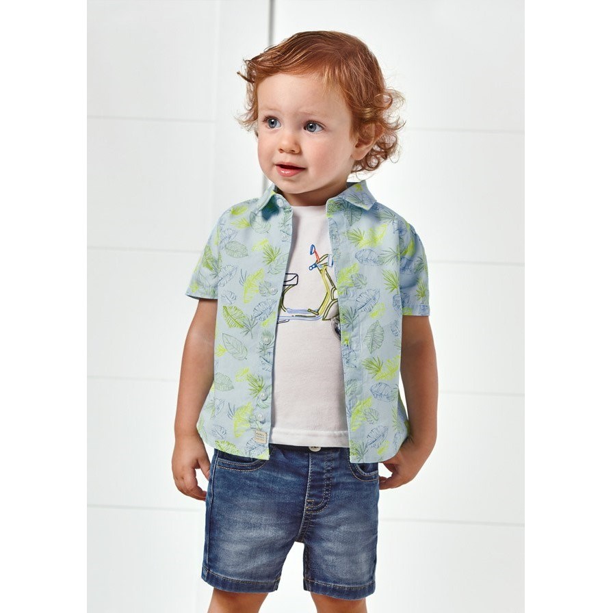 Mayoral Yazlık Erkek Bebek Denim Şort Mavi