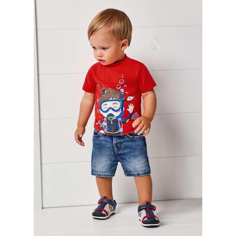 Mayoral Yazlık Erkek Bebek Denim Şort Mavi