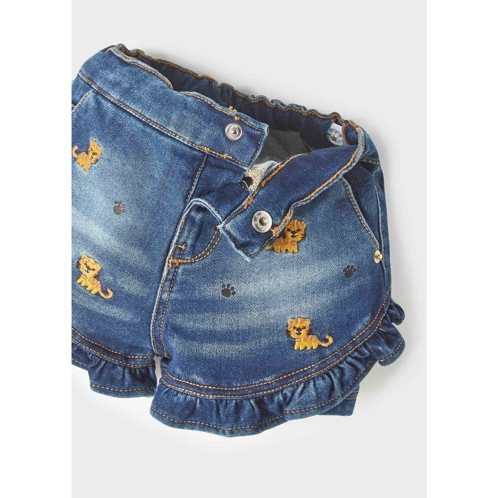 Mayoral Yazlık Kız Bebek Denim Şort Mavi