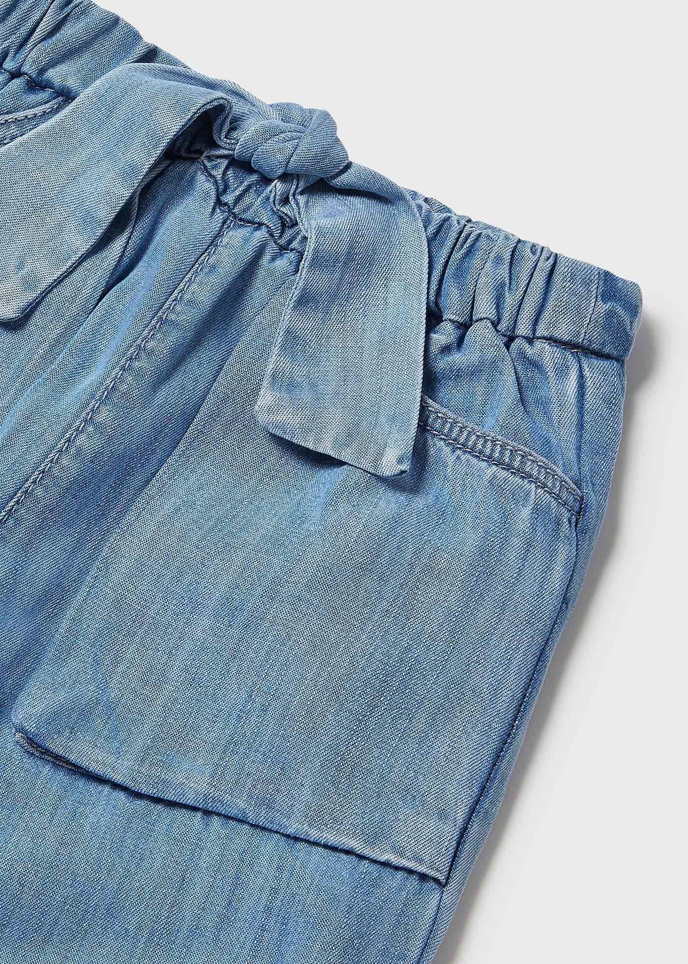 Mayoral Yazlık Kız Bebek Denim Pantolon Mavi