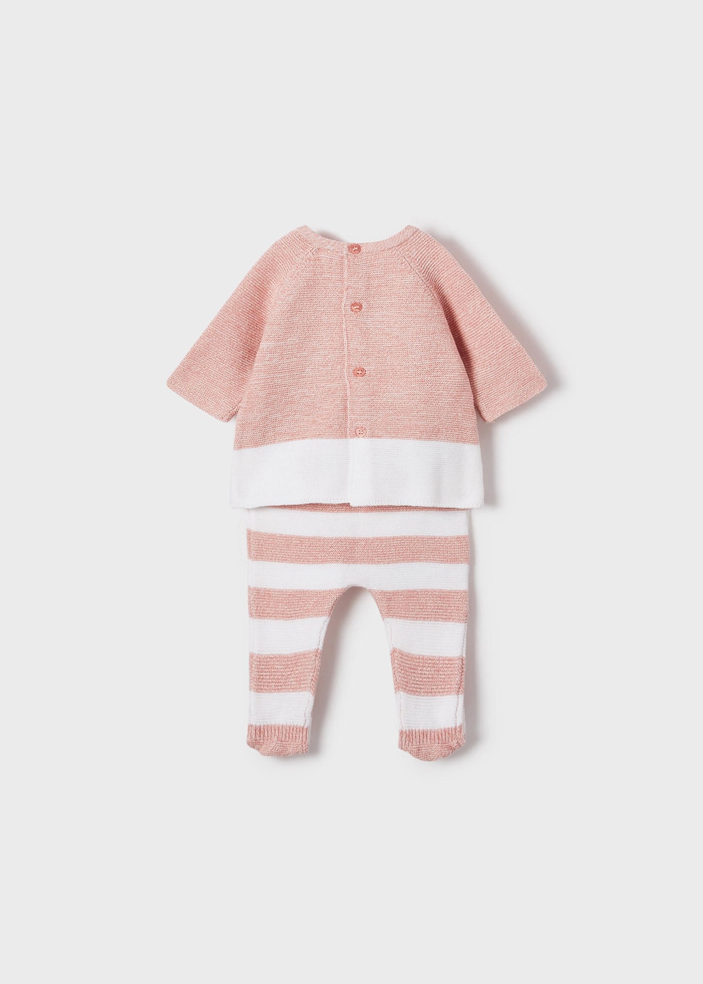 Mayoral Yazlık Kız Bebek Örme Bluz Patikli Pantolon Set Pembe