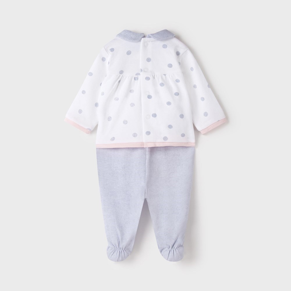 Mayoral Yazlık Kız Bebek Bluz Patikli Pantolon Set Gri