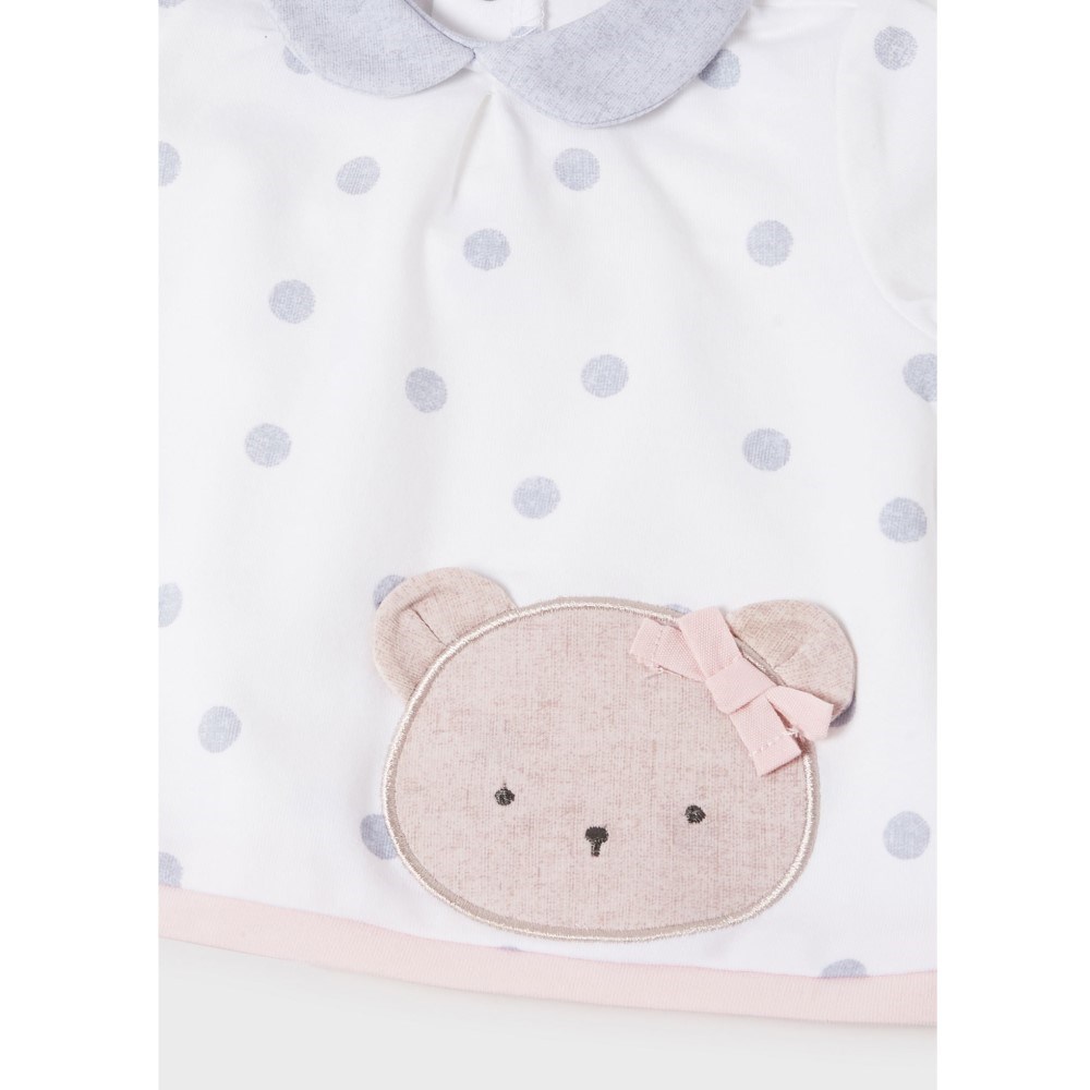 Mayoral Yazlık Kız Bebek Bluz Patikli Pantolon Set Gri