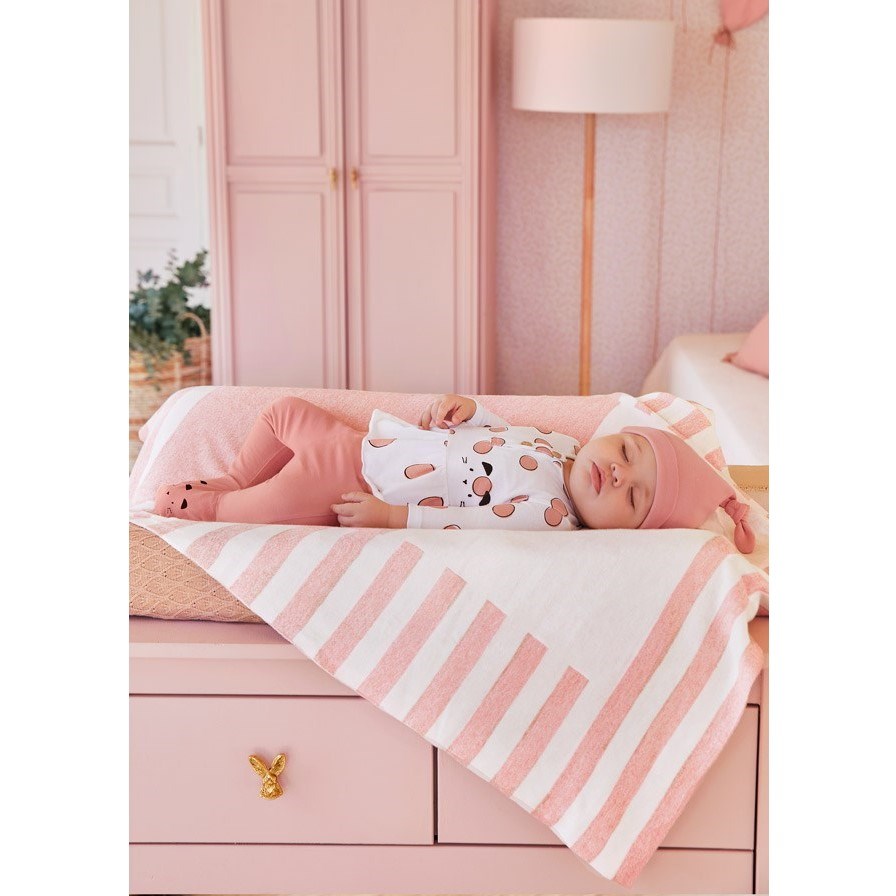 Mayoral Yazlık Kız Bebek Bluz Patikli Pantolon Şapka Set Pembe