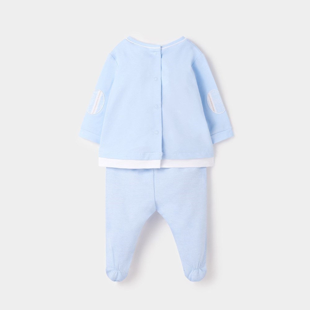 Mayoral Yazlık Erkek Bebek Bluz Patikli Pantolon Set Mavi