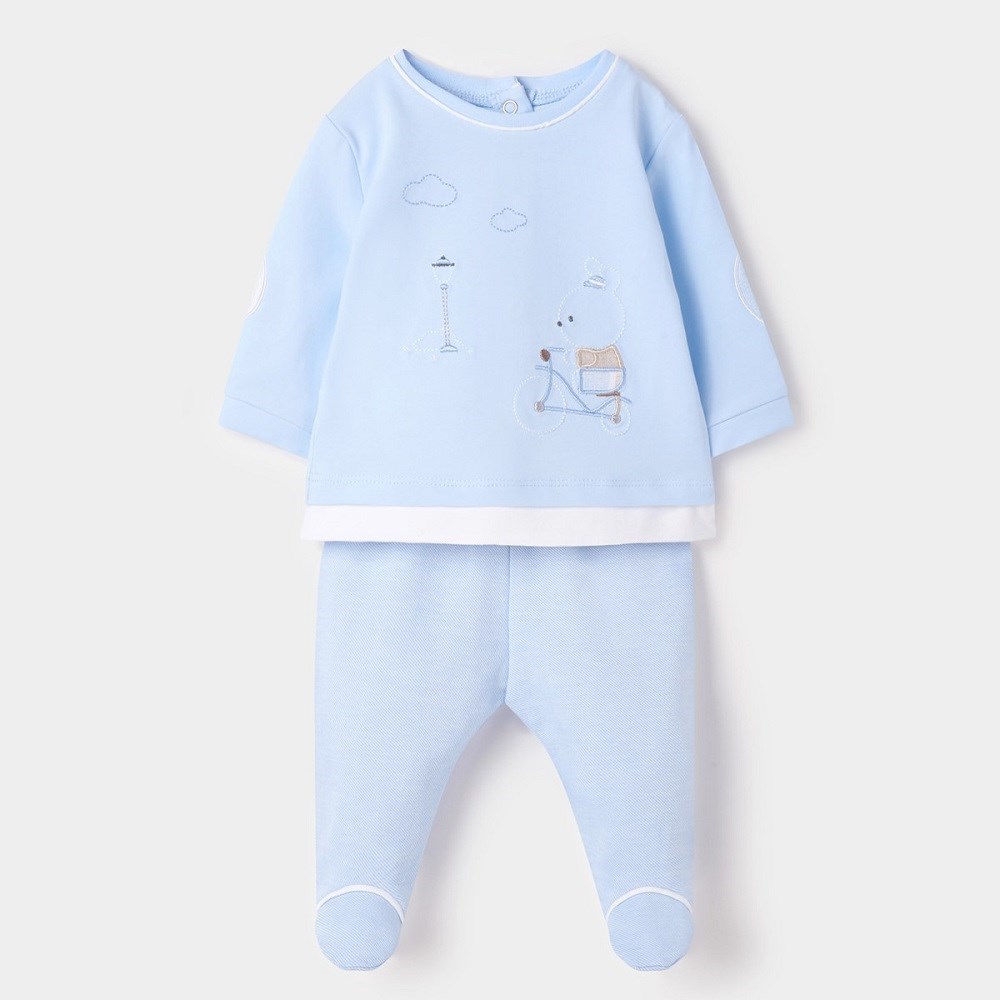 Mayoral Yazlık Erkek Bebek Bluz Patikli Pantolon Set Mavi