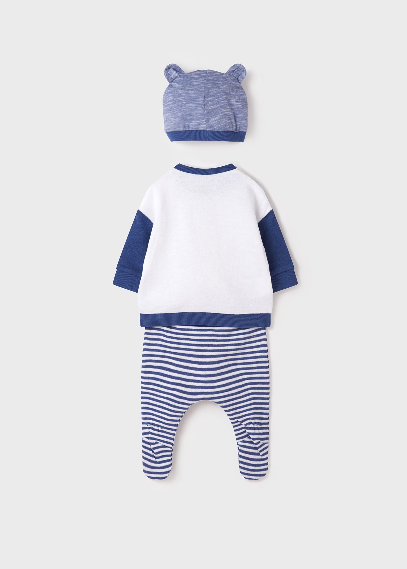 Mayoral Yazlık Erkek Bebek Bluz Patikli Pantolon Bere Set Mavi