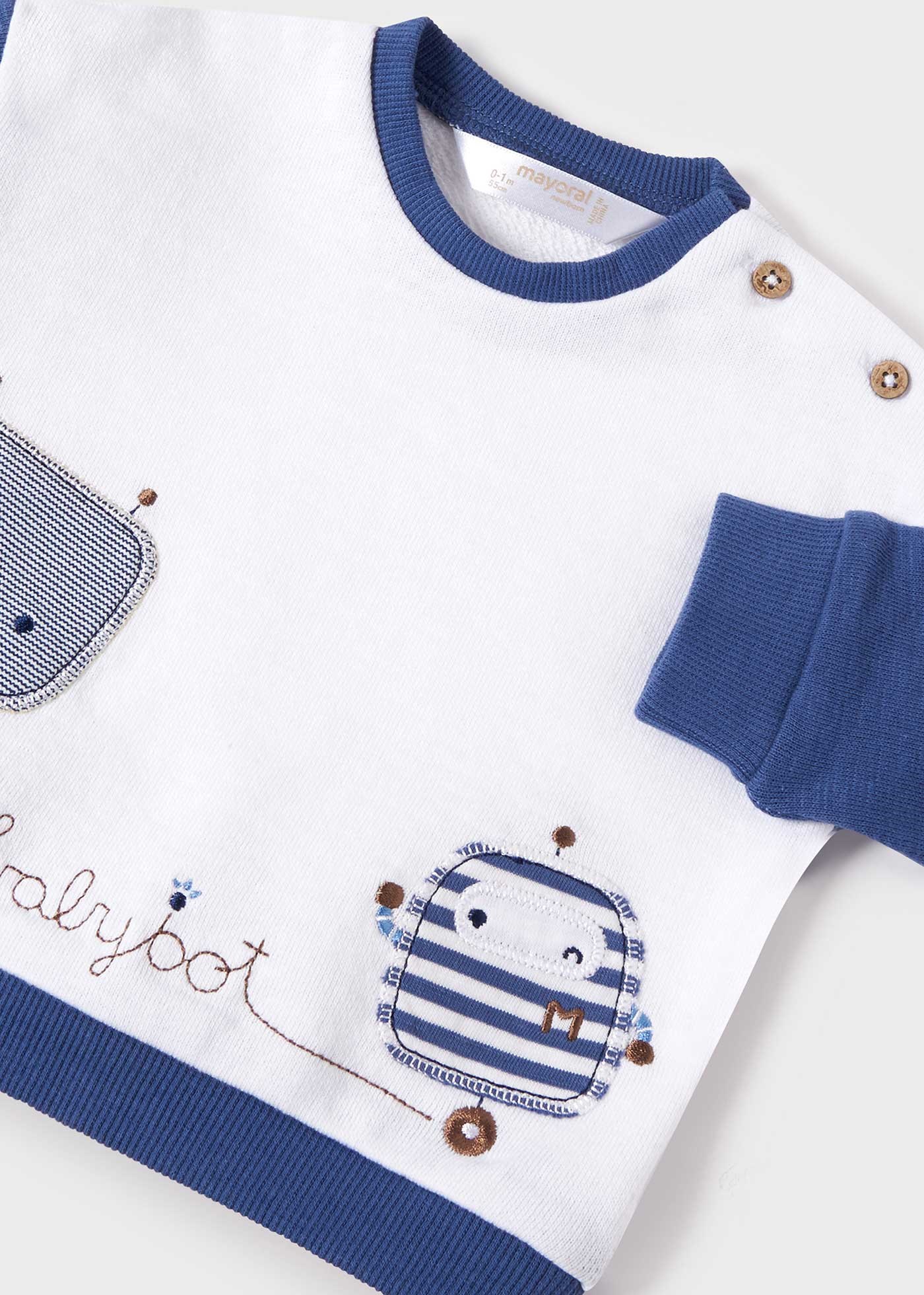 Mayoral Yazlık Erkek Bebek Bluz Patikli Pantolon Bere Set Mavi
