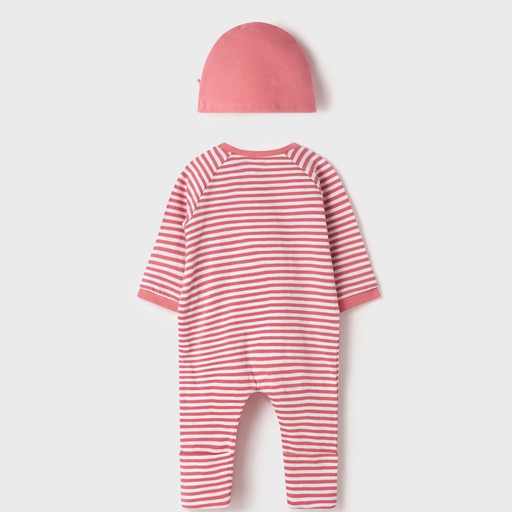 Mayoral Yazlık Kız Bebek Tulum Şapka Set Pembe