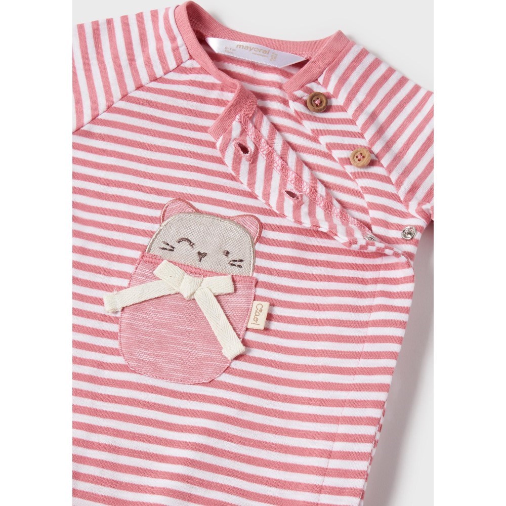 Mayoral Yazlık Kız Bebek Tulum Şapka Set Pembe