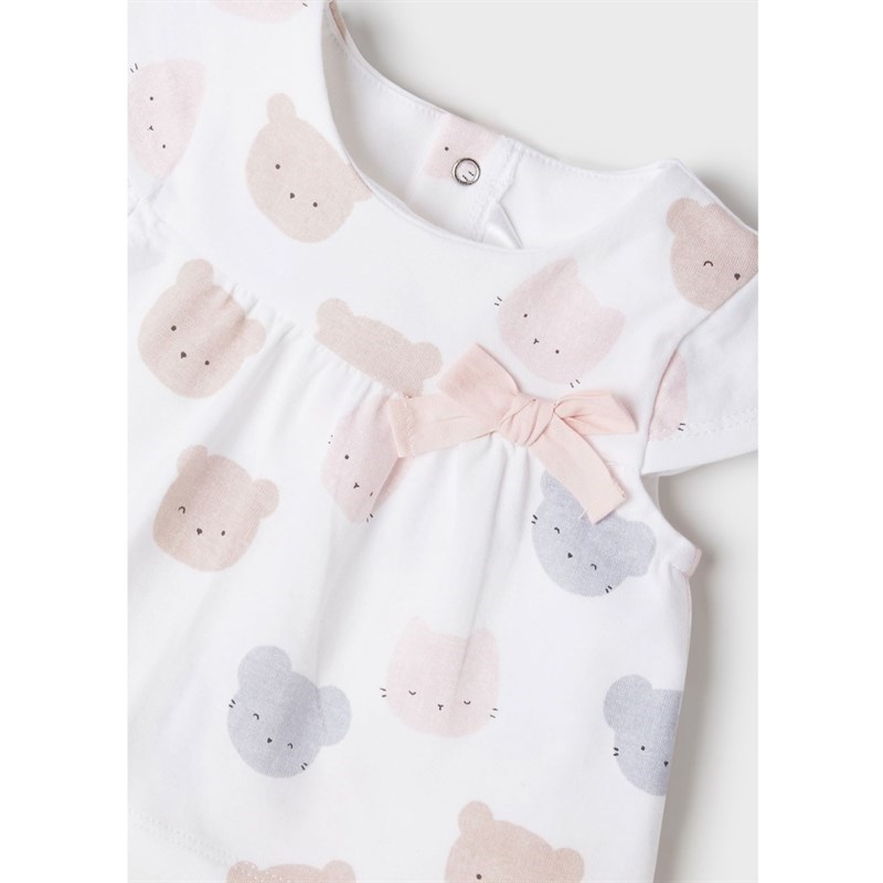 Mayoral Yazlık Kız Bebek T-shirt Şort 4'lü Set Gri