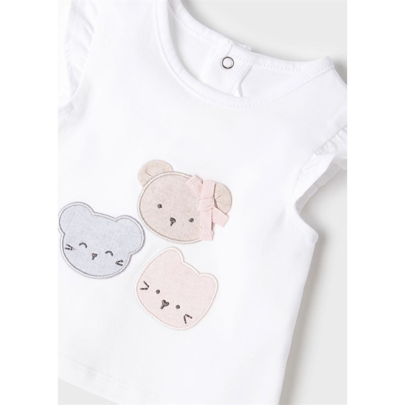 Mayoral Yazlık Kız Bebek T-shirt Şort 4'lü Set Gri