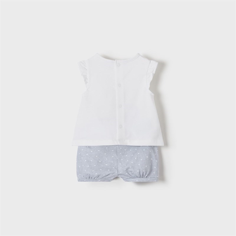 Mayoral Yazlık Kız Bebek T-shirt Şort 4'lü Set Gri