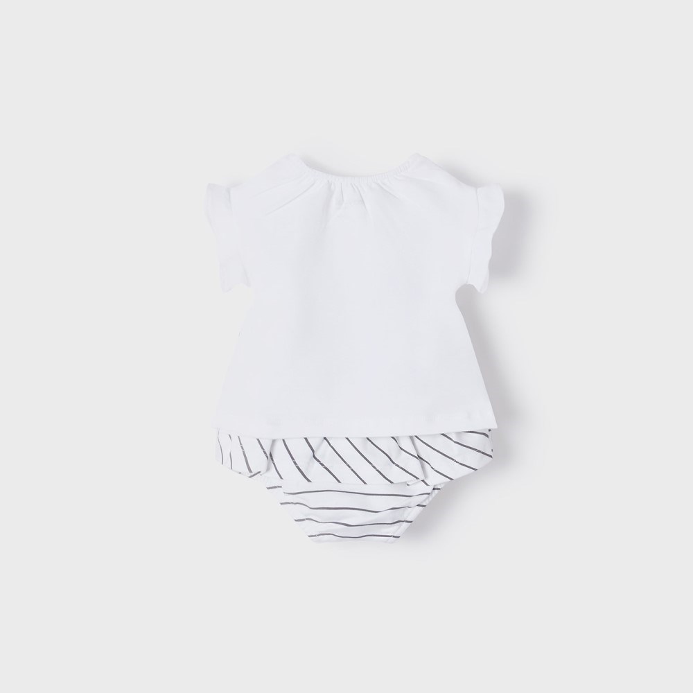 Mayoral Yazlık Kız Bebek T-shirt Şort 4'lü Set Siyah