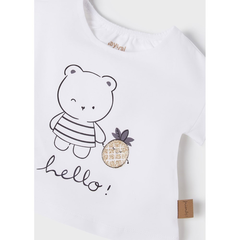 Mayoral Yazlık Kız Bebek T-shirt Şort 4'lü Set Siyah