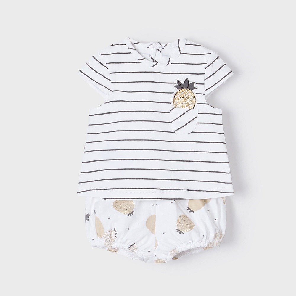 Mayoral Yazlık Kız Bebek T-shirt Şort 4'lü Set Siyah