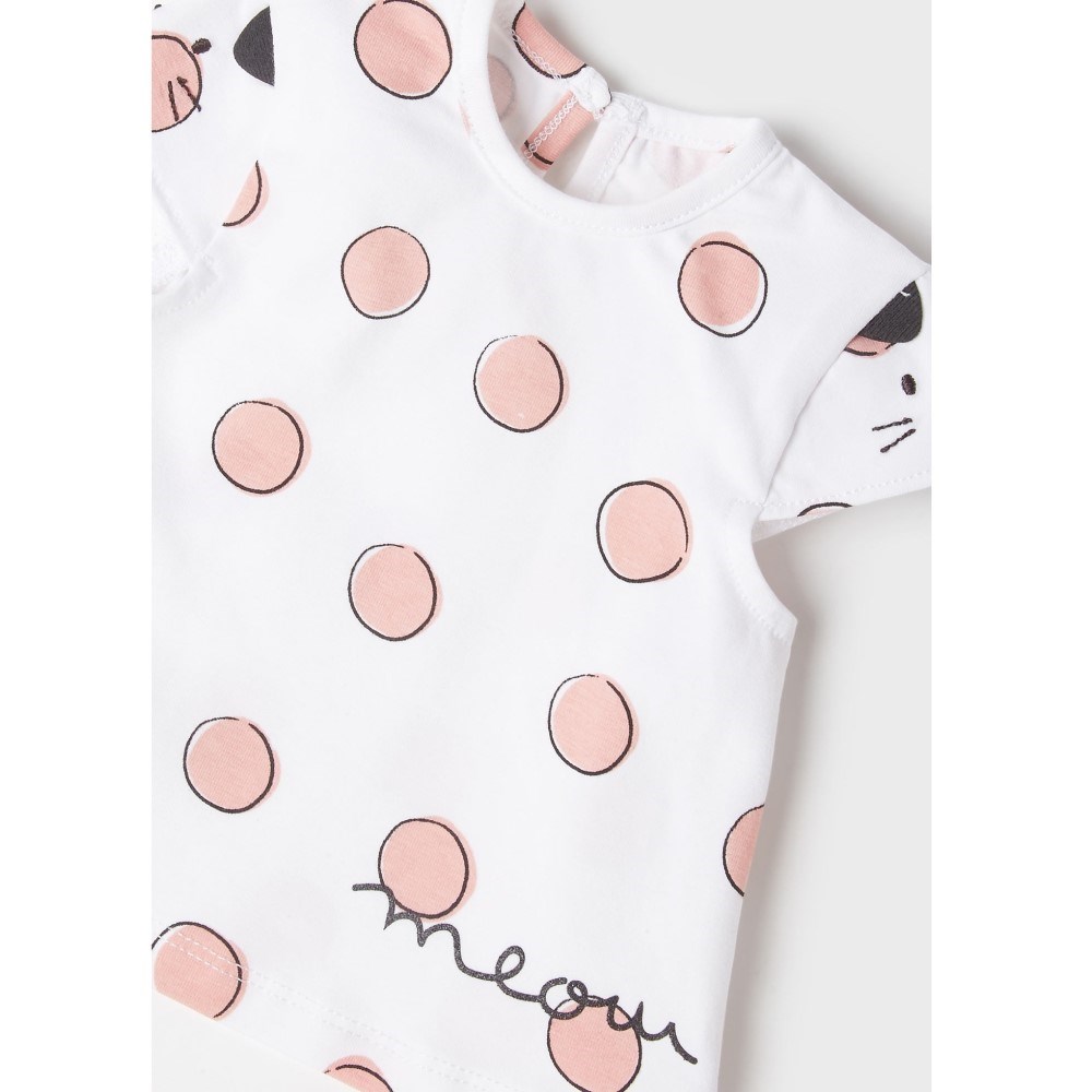 Mayoral Yazlık Kız Bebek T-shirt Şort 4'lü Set Pembe