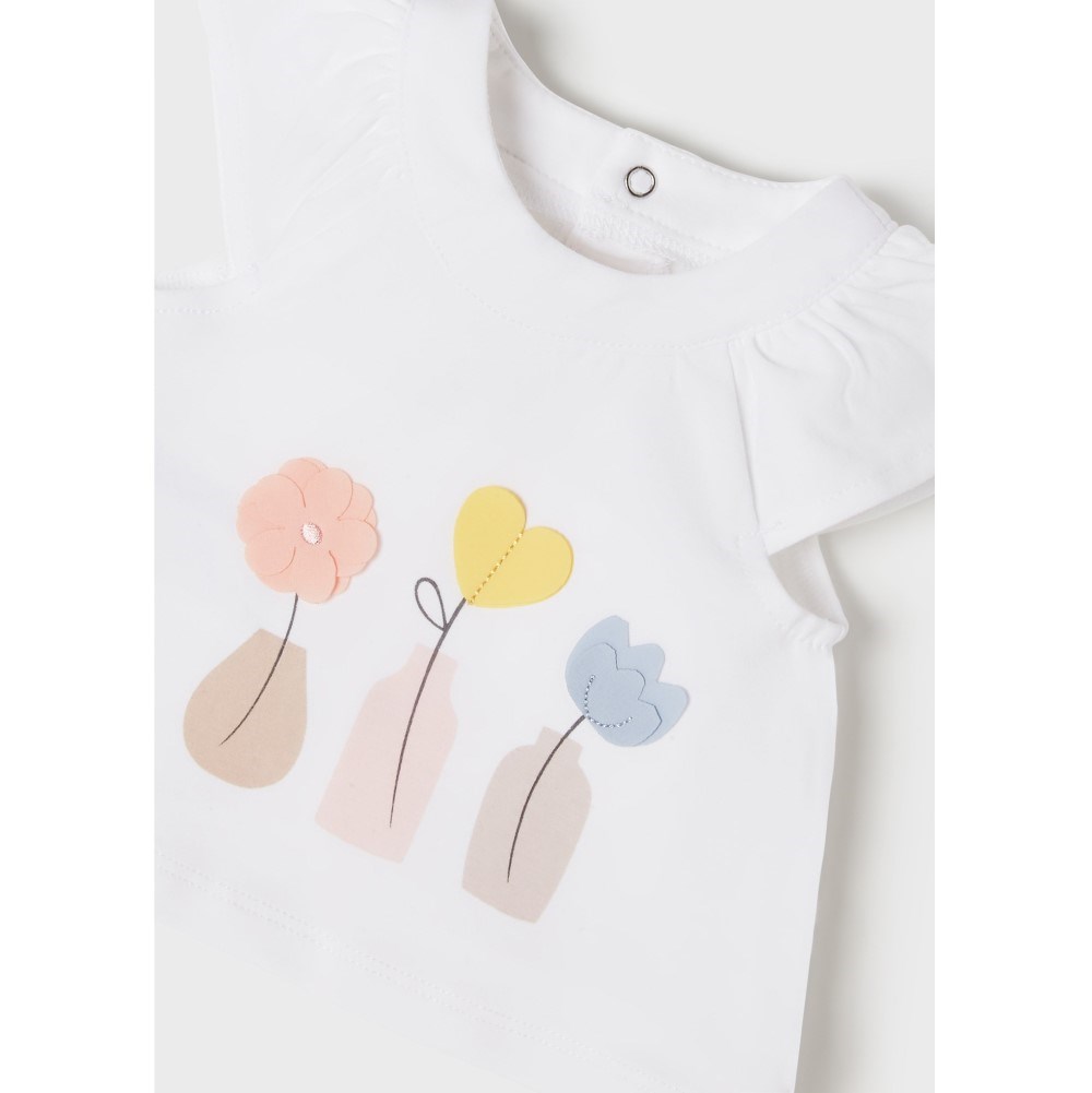 Mayoral Yazlık Kız Bebek T-shirt Şort 4'lü Set Sarı
