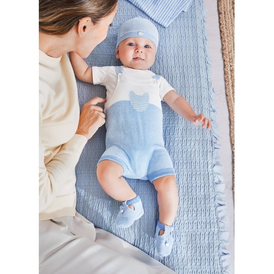 Mayoral Yazlık Erkek Bebek Bluz Örme Tulum Set Mavi