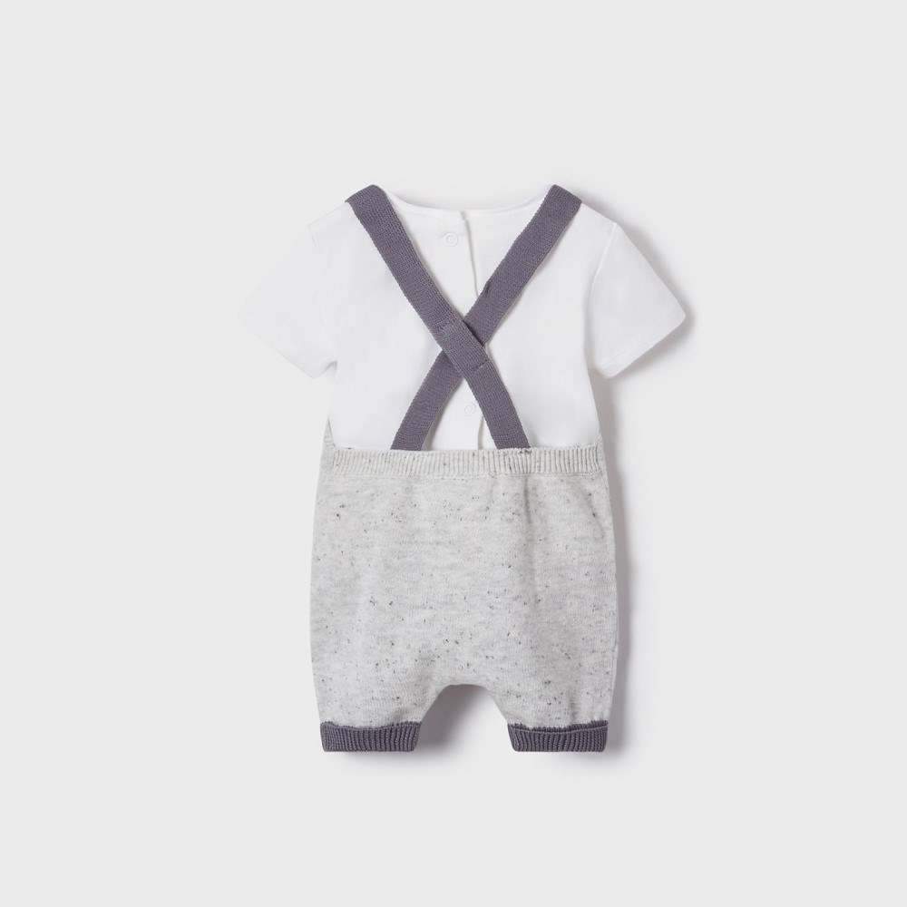 Mayoral Yazlık Erkek Bebek Bluz Örme Tulum Set Gri