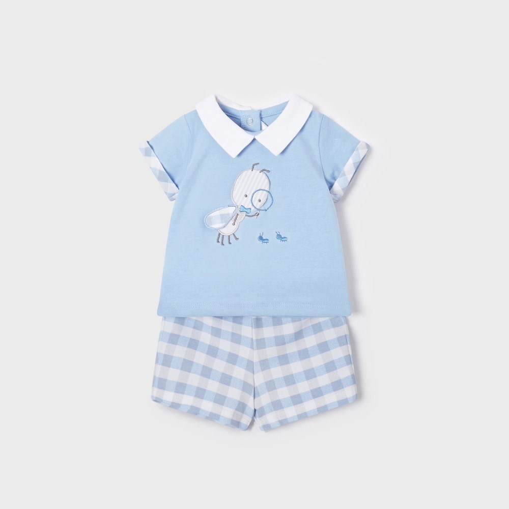 Mayoral Yazlık Erkek Bebek T-shirt Şort 4'lü Set Mavi